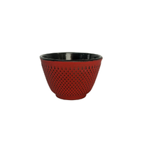 Cast Iron Cup Coloured Hobnail Inner Black