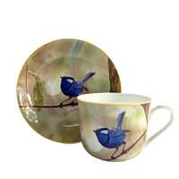 Australian Birds Breakfast Cup & Saucer - Blue Wren