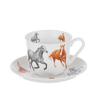 Horses by Charlotte Cup & Saucer
