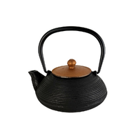 Cast Iron Teapot Black and Bronze No Trivet