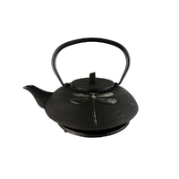 Cast Iron Teapot Silver Dragonfly with Trivet
