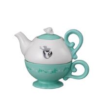 White Zoneyila Porcelain Teapot,27ounce/800ml Fine Porcelain Serving Tea pot with Bee Style Spout Filter 