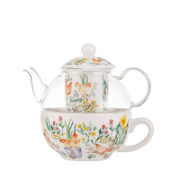 Garden Hens Glass Top T41