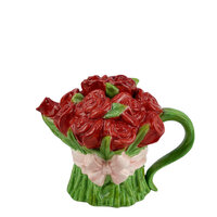 Cosmos Flower Teapot Red Rose Basket