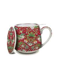 Tea Infuser Mug - Strawberry Thief Red