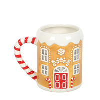 Candy Cane Gingerbread House Mug