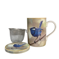 Blue Wren Mug, Infuser & Coaster