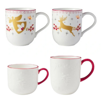 White Christmas Mug Set