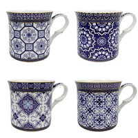 Venetian Blue set of 4 Mugs