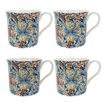 Blue Lily Set of 4 Mugs