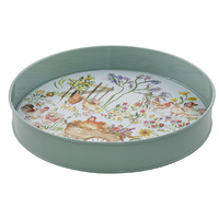 Garden Hens Round Serving Tray