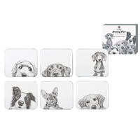 Peeking Pups 6 Pack Coaster