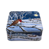 Midnight Robin Biscuit Tin