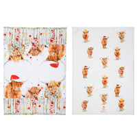 Coo Christmas Tea Towel 2pk