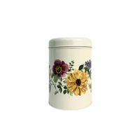 Caddy Garden Flowers Round Canister