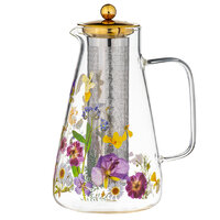 Pressed Flowers Glass Infuser Jug