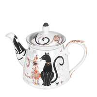 Embossed Cat Couple Teapot