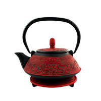 Ancient Pattern Cast Iron Teapot with Trivet