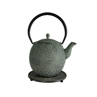 Cast Iron Teapot Grey Laser Line with Trivet