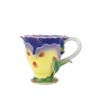 Sculptured Mug - Purple Pansy