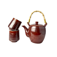 Gloss Brown 3 Piece Tea Set