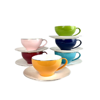 Coloured Set of 6 Cup + Saucer