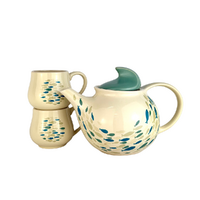 Cream with Fish 3 Piece Tea Set