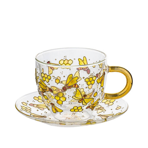 Nature's Keeper Glass Cup & Saucer