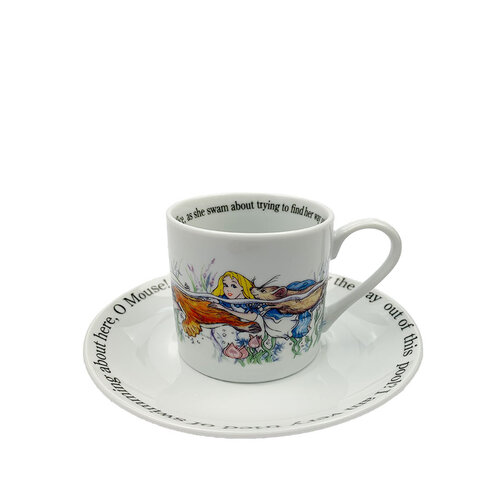 Alice In Wonderland Cup & Saucer - Alice Swimming 
