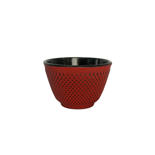 Cast Iron Cup Coloured Hobnail Inner Black
