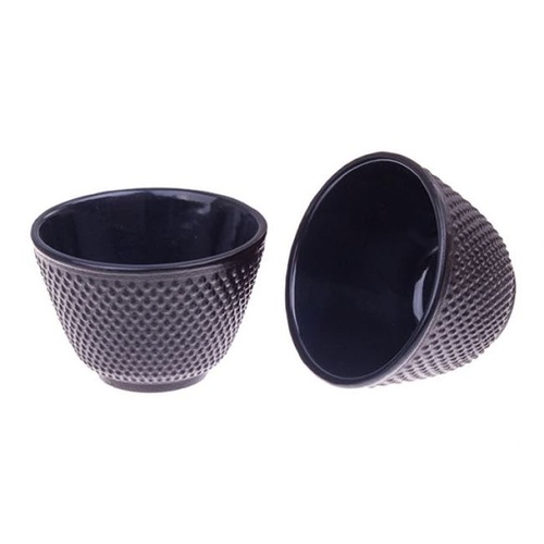 Cast Iron Cup Fine Hobnail Black 