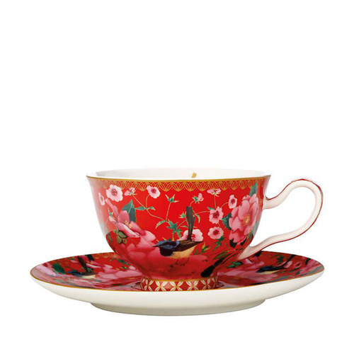 Maxwell & Williams Silk Road Cup & Saucer Cherry Red