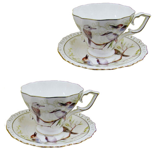 Kookaburra Cup & Saucer Set of 2