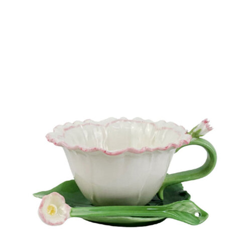 Cosmos Flower Cup & Saucer