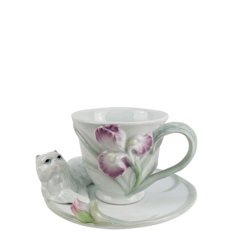 Persian Cat Cup & Saucer
