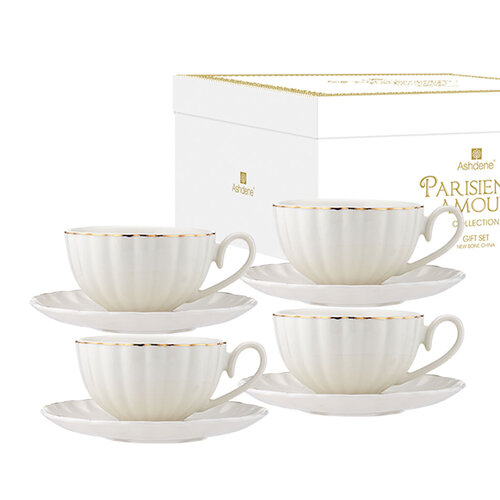 Ashdene Parisienne Amour Cup & Saucer Set - White