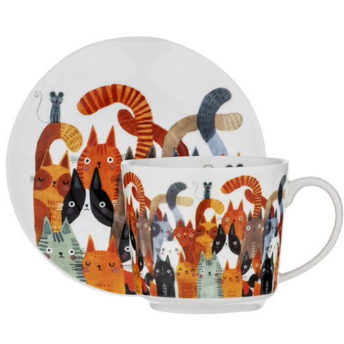 Quirky Cats Cup & Saucer