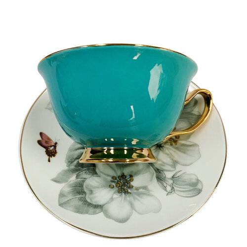 Footed Flower Cup & Saucer