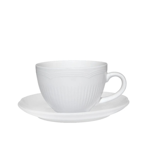 MW White Basics - Rococo Cup & Saucer