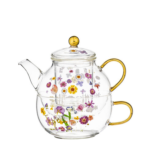 Pressed Flowers Glass T41