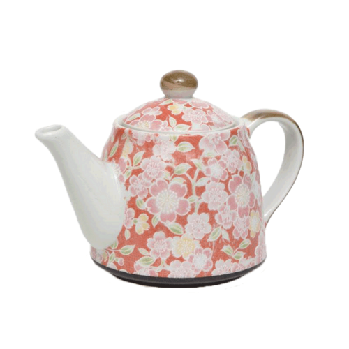 Yuzen Teapot Sakura red teapot