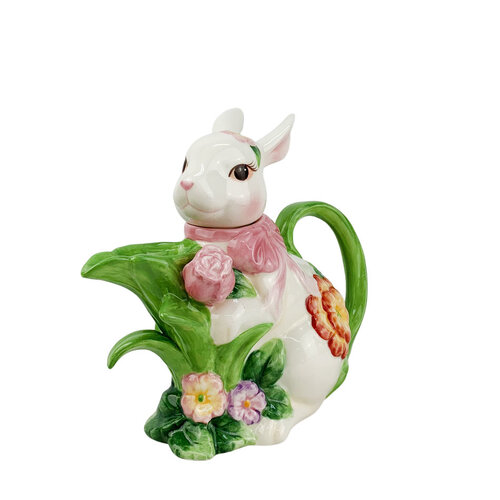 Cosmos Bunny Flower Teapot