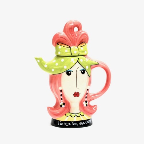 Cosmos Lady Teapot  Pink Hair Lady