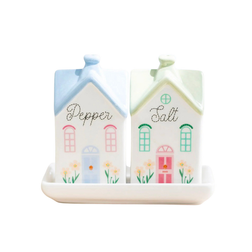 Pastel House Shaped Salt and Pepper Shakers
