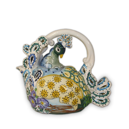 Blue Peacock Teapot