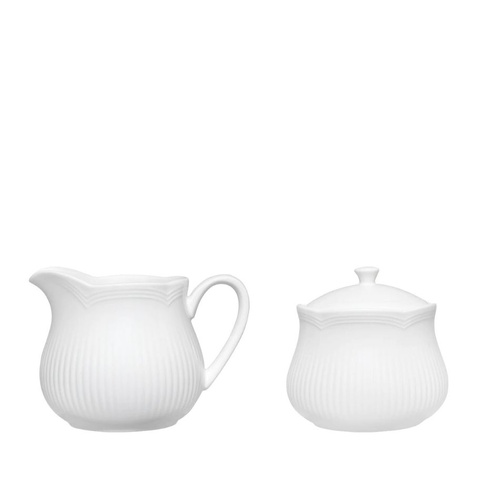 MW White Basics - Rococo Sugar & Creamer