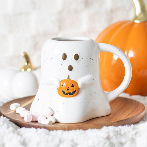 Ghost Shaped Mug with Pumpkin