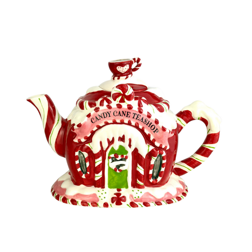 Candy Cane Tea Shop Teapot