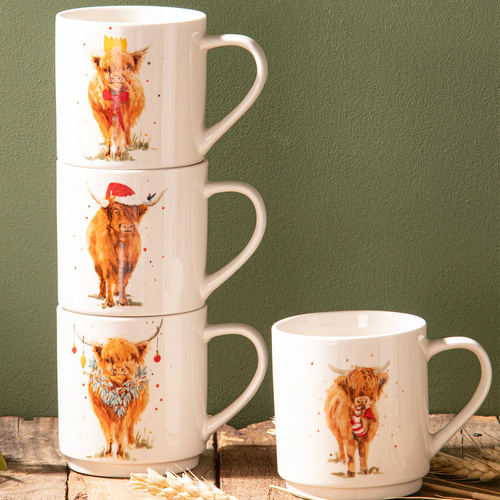 Coo Christmas Stackable Mug set of 4