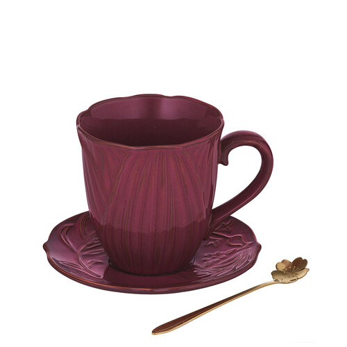 Petal Mug, Saucer & Spoon Set